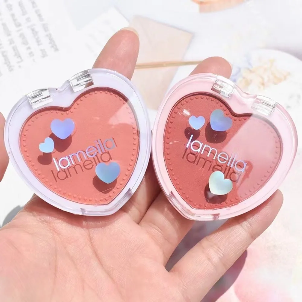 Love Palette Powder Blusher Palette Peach Pink Blushs Natural Monochrome Blush Waterproof Lasting Matte Pink Powder Blusher