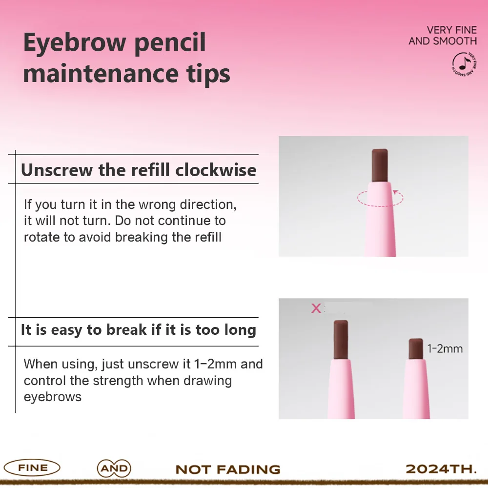 ROCK SWEET – crayon à sourcils 2 en 1, Double tête, 0.05mm, Ultra-fin, étanche, pour durer toute la journée, avec brosse précise