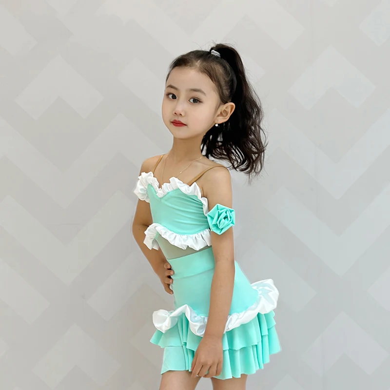 Costume de concours de danse latine pour filles, robe de danse latine pour enfants, Chacha Salsa, robes de danse de spectacle SL12553