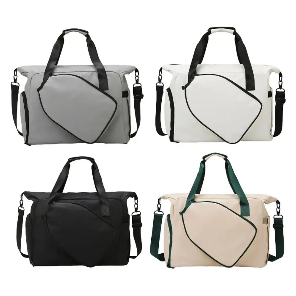 

Nylon Pickleball Racket Shoulder Bag Large Capacity Waterproof Pickleball Paddle Bag with Shoe Compartment Adjustable Strap
