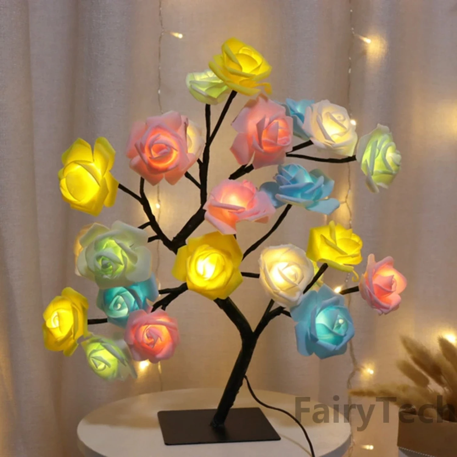 Lampe de Table LED en Forme d'Arbre Rose, Lumières Dégradées de Noël, Veilleuses pour ixde Mariage, Décoration de Chambre à Coucher, Cadeau de la Journée de Léon, Nouvelle Collection