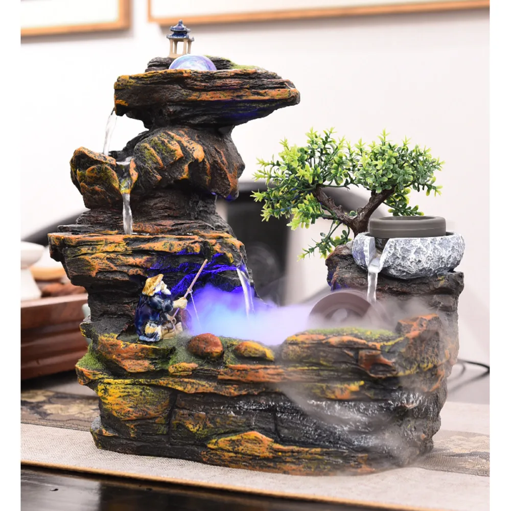 

Living room, store, financial attraction, rockery, flowing water landscape, small fountain decoration, desktop feng shui wheel