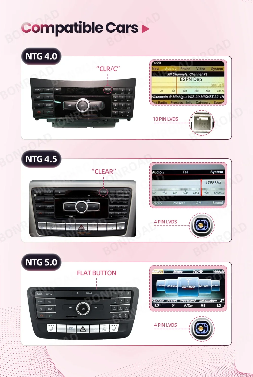 12,3 Zoll 2K Wireless CarPlay Android Auto für Benz C-Klasse 2011-2018 W204 W205 S205 C204 Auto-Bildschirm Radio Multimedia Navigation GPS – Detail 1
