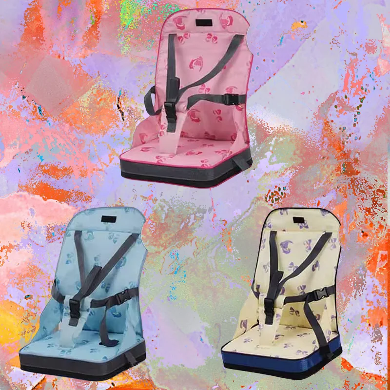 Asiento de comedor portátil para bebé, asientos elevadores para niños, cojín para trona, bolsa para silla de bebé, asiento elevador de viaje plegable para niños