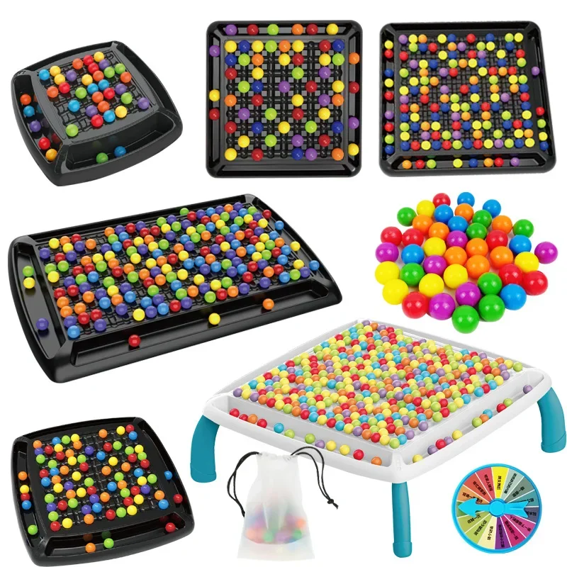 Jogo de brinquedo de mesa interação pai-filho, amor feliz para eliminar feijão bolas arco-íris peças de xadrez