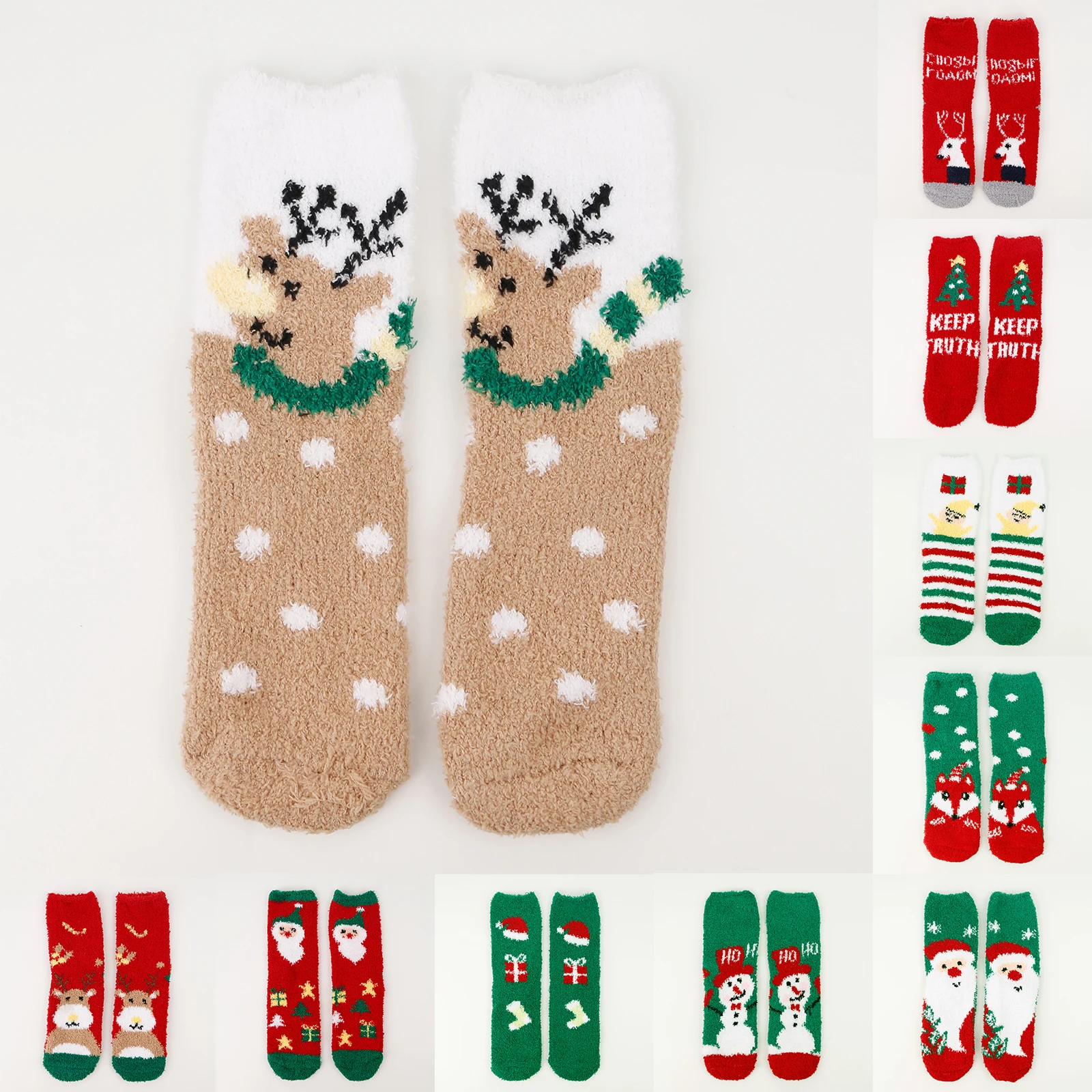 

Женские милые носки в рождественском стиле, зимние повседневные модные термоплюшевые носки с креативным узором, женские семейные носки для отдыха