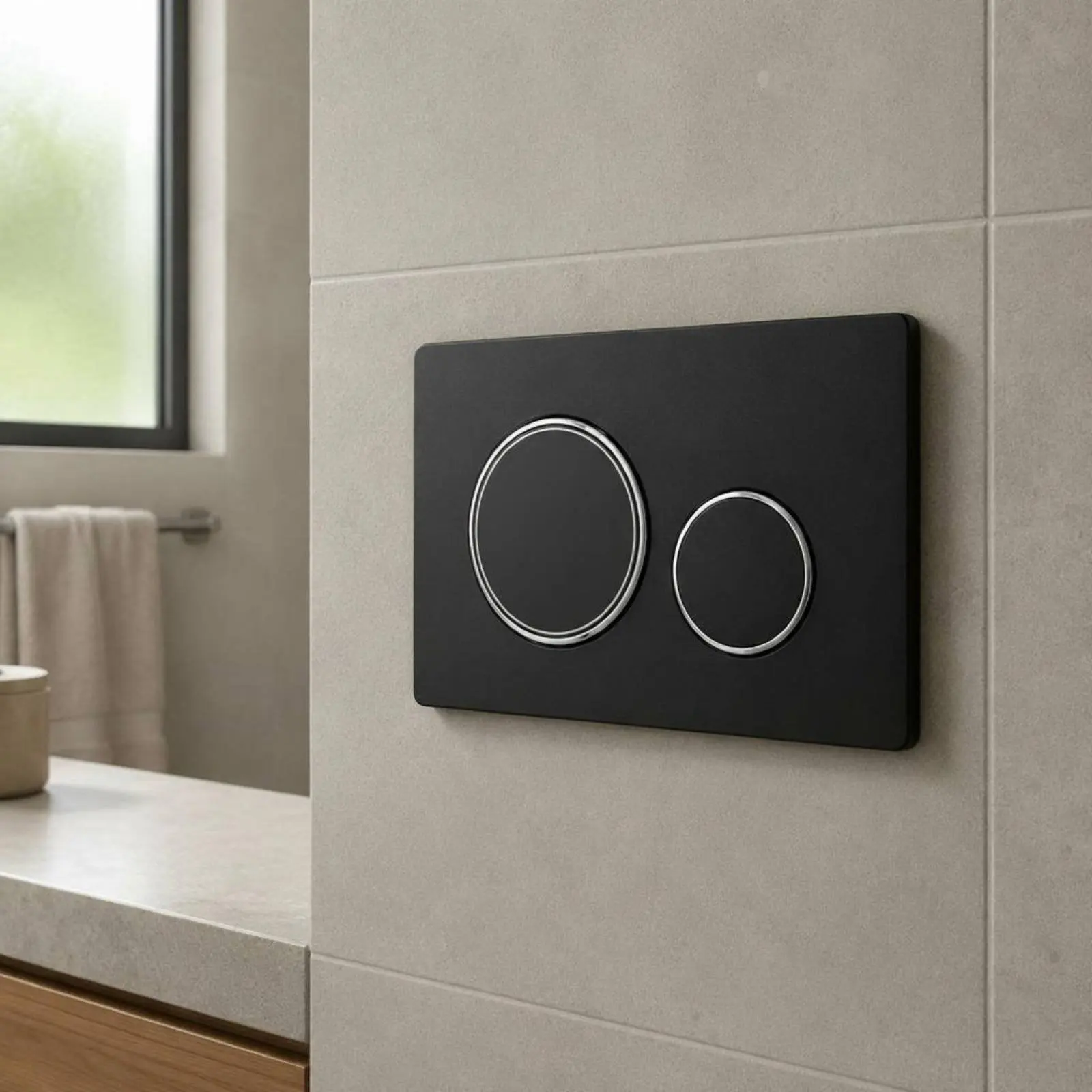 

Pneumatic Flush Switch Easy to Install Concealed Cistern Button Panel Bathroom Fixture