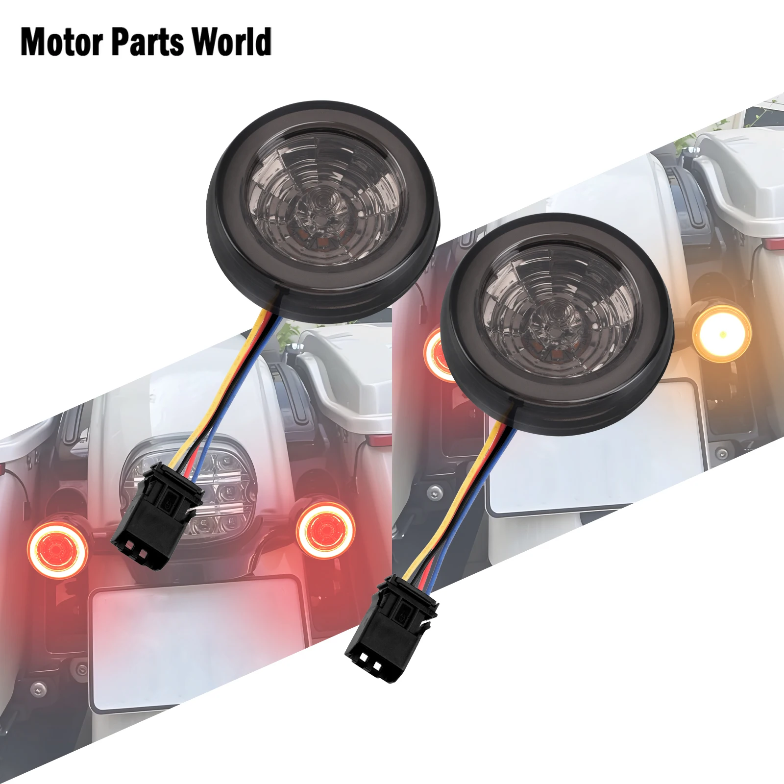 

Motorcycle Amber Bullet Turn Signal Rear Inserts Light Brake Indicator LED Lamp For Harley Softail FXSE 16-17 Sport Glide FLSB