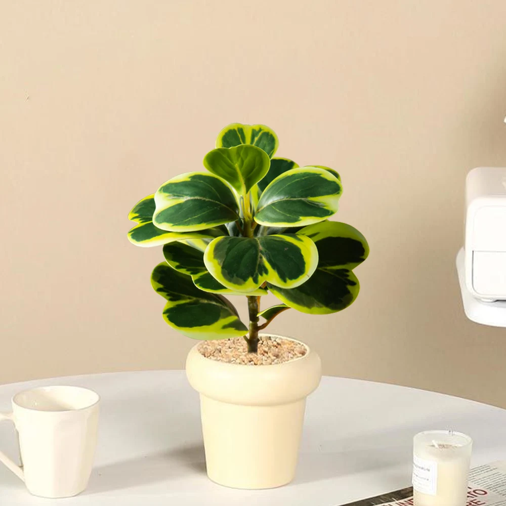 20–37 cm künstlicher Herzblatt-Ficus-Baum, gefälschte Banyan-Baumblätter, Kunststoff-Gummi-Zweig für Zuhause, Büro, Balkon, Garten, Dekoration – Detail 4