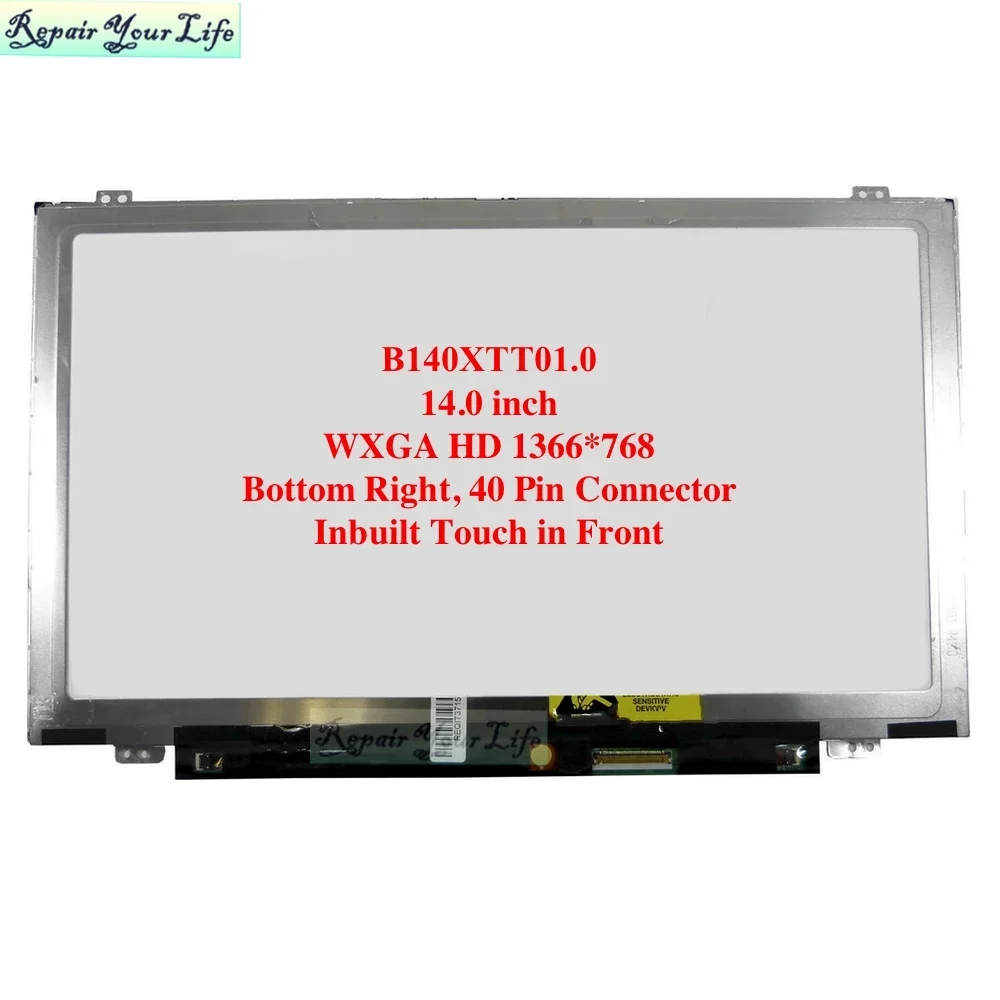 

B140XTT01.0 Laptop LCD Screen for HP Pavilion 14-n 14n 14-b 14-n212ex N209ej N055SA B109wm in Touch 1366*768 40pins HD Display