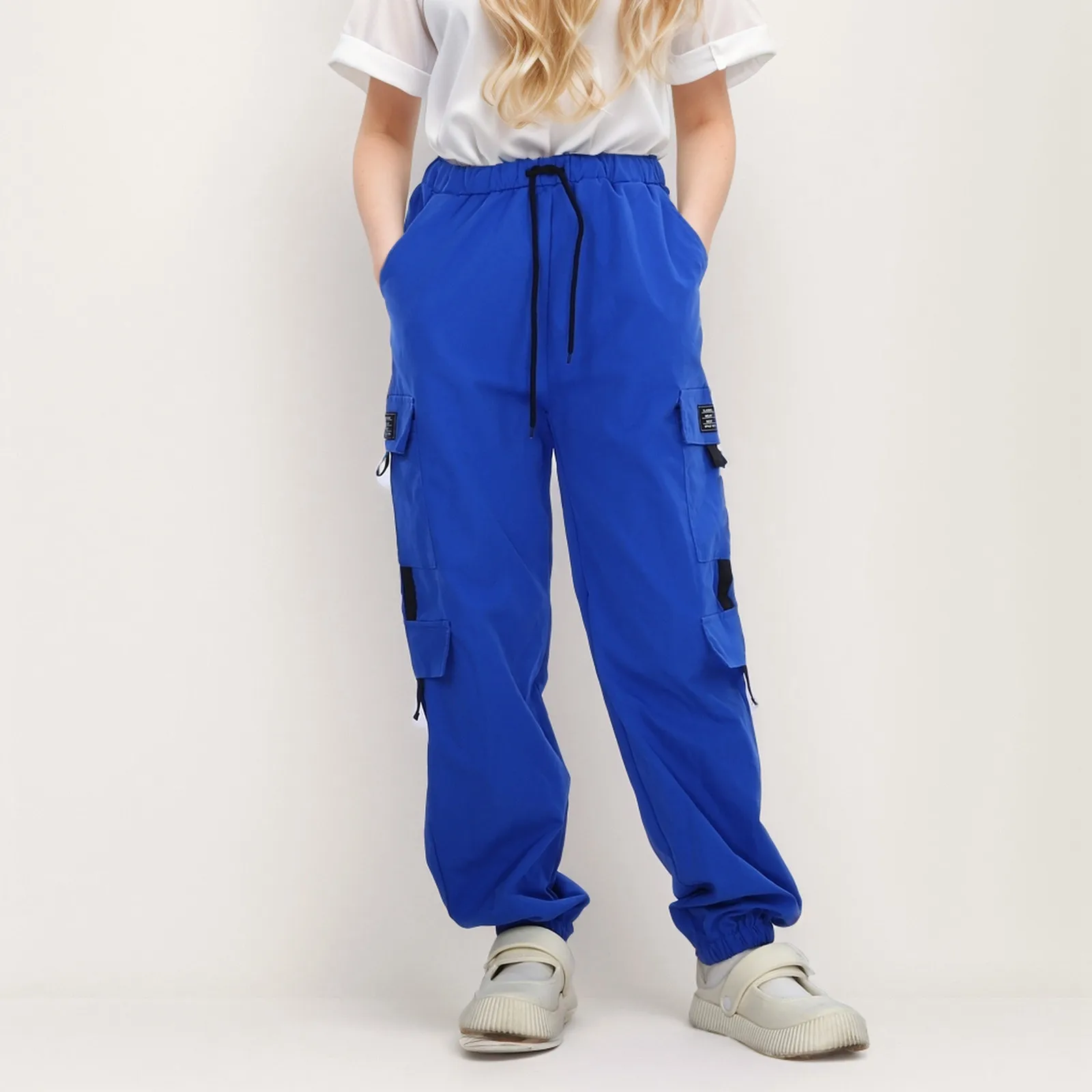 

Harajuku Oversized Cargo Parachute Pants Kids Streetwear Vintage Y2k Hip Hop Wide Leg Joggers Baggy Casual Sweatpants Techwear