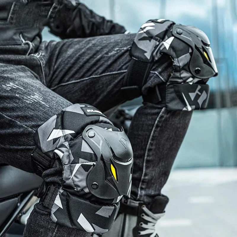 

Breathable Durable Motorcycle Knee & Elbow Pads Protective Gear Set for Motocross E-Bike Dirt Bike MTB Off-Road Riding Protector