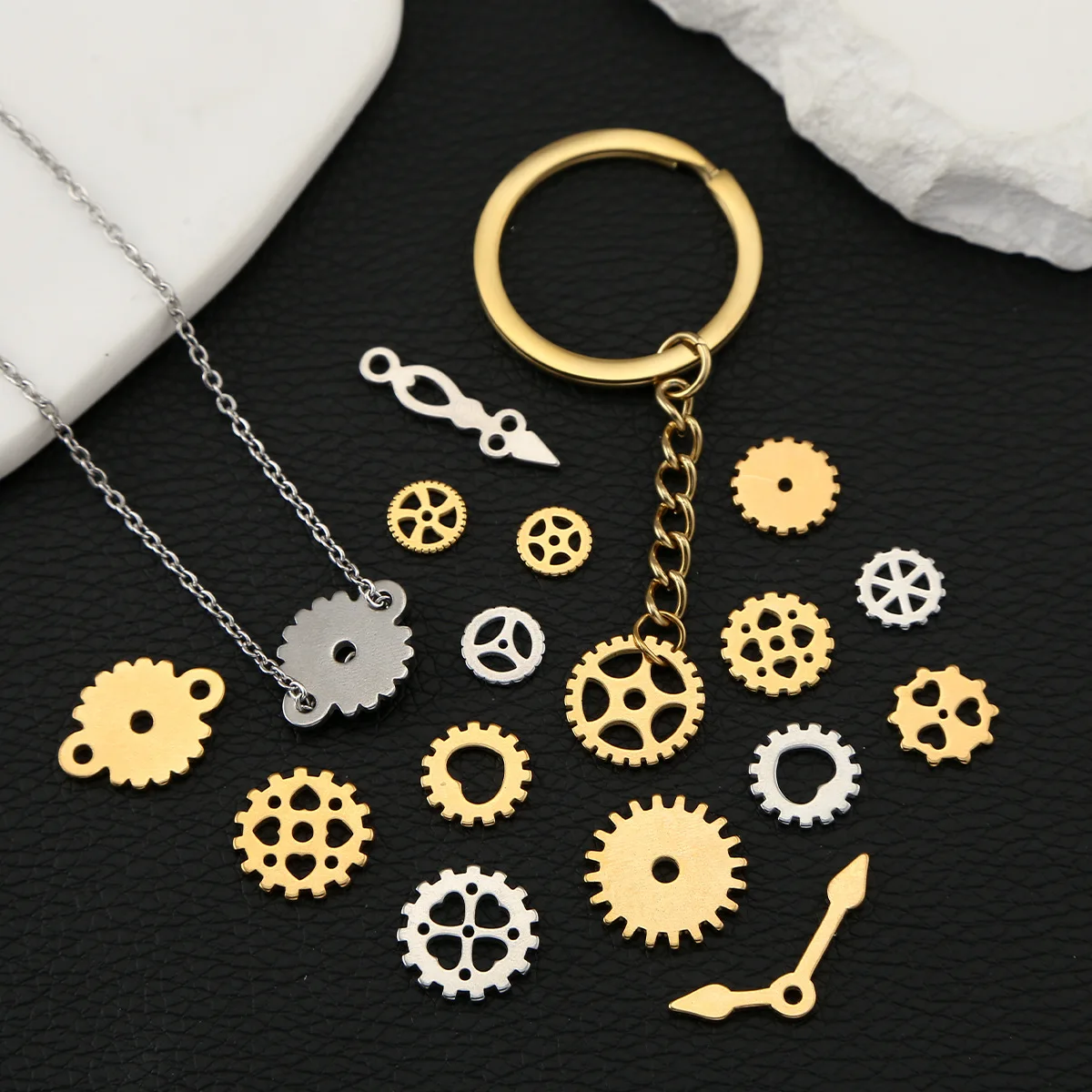 10Pcs Stainless Steel Punk Mechanical Gears Pendant DIY Jewelry Making Vintage Steampunk Clock Watch Pendentif Accessories Bulk