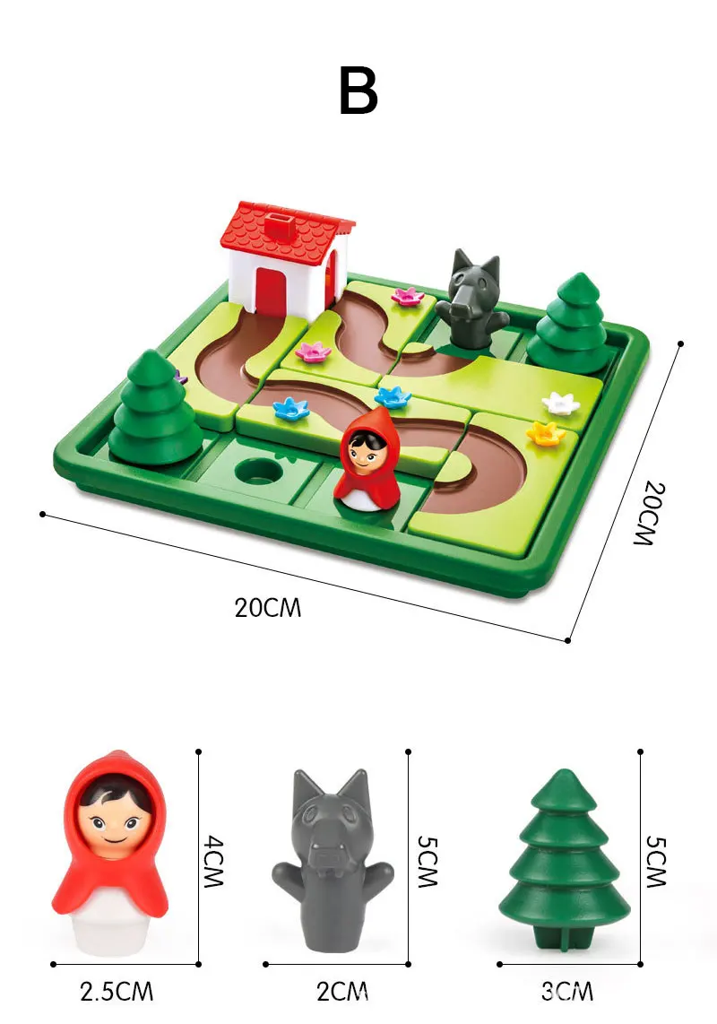 Pai-filho inteligência folga lógica jogo de tabuleiro chapeuzinho vermelho três porquinhos grande lobo cinza nível jogo brinquedo presentes