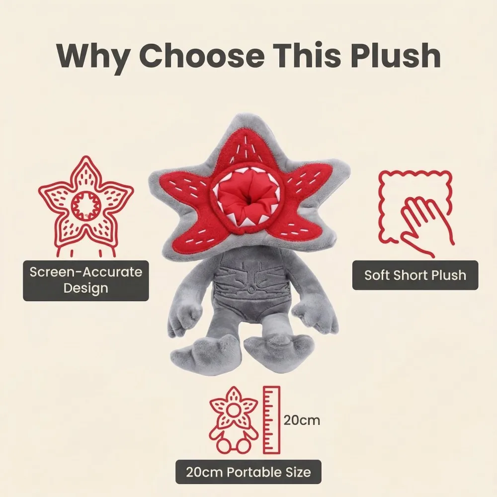 

Vintage Fantasy Style Stranger Things Carnivorous Flower Plush Doll Soft Cute Skin Friendly Material Stuffed Toy Home Decoration