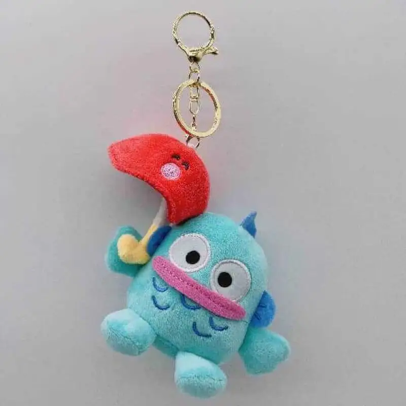 Japanese Sanrio Hangyodon Hello Kitty Umbrella Series Plush Keychain Replica Edition Plush Pendant Couple Backpack Zipper Toy