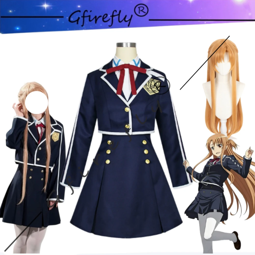 

Sword Art Online Asuna Yuuki Same Style Uniform Cosplay Costume with Wig Accessories Halloween Carnival Comic Con Party Outfit