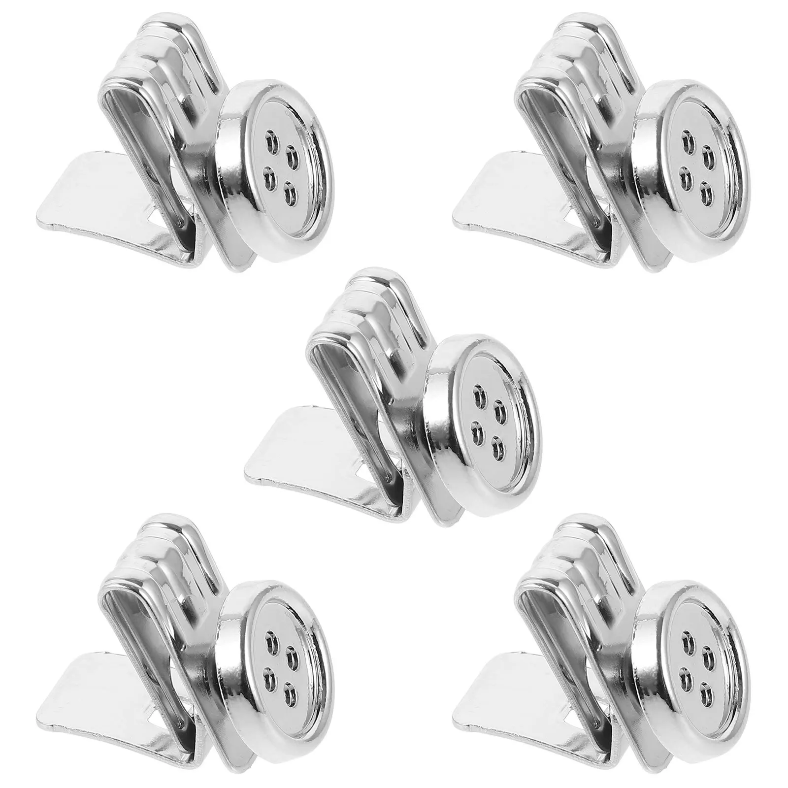 

5Pcs Mens Pants Suspender Buttons Metal Clip on Button Suspender Clips No Sew Adjustable Buttons for Suspenders