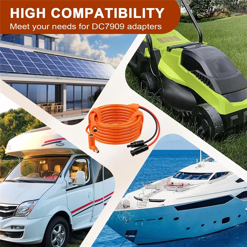 ABGG-Solar إلى DC 8 مم كابل تمديد الشحن 10FT، 12AWG + 14AWG كابل الطاقة الشمسية مع موصل اللوحة الشمسية إلى DC7909/8020