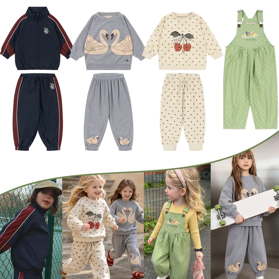 Autumn Baby Girl Clothes KS Brand Cartoon Hoodies Pants Cute Boys Sweatshirt Jacket Kids Overalls Cotton Sets Children Outwear