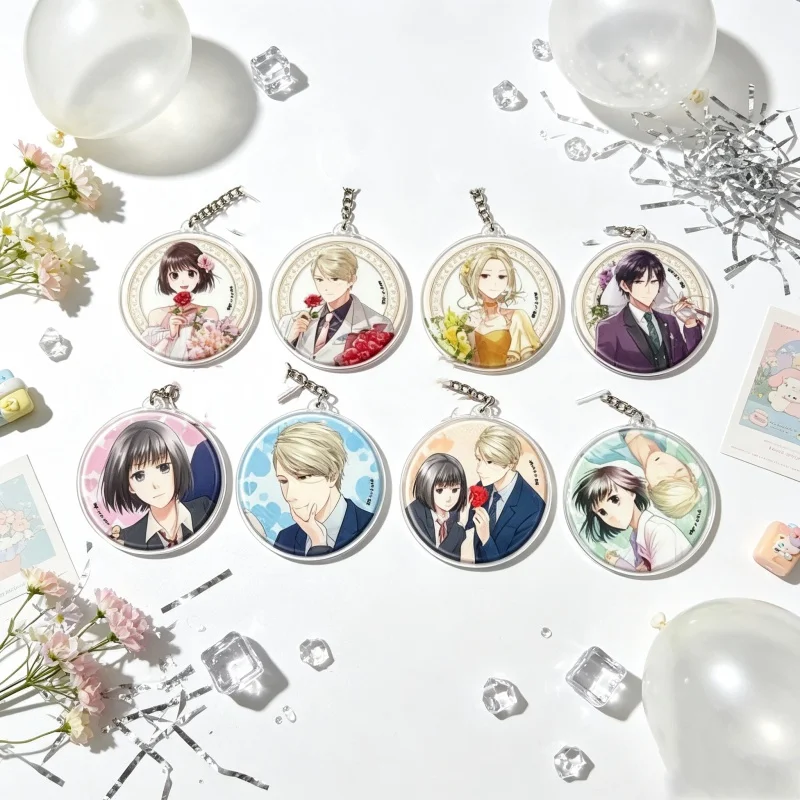 Bag Charm It's Disgusting to Call This Love 15CM Circle Acrylic Keychain Bag Pendant Ichika Arima,Rio Amakusa Acrylic Men Car