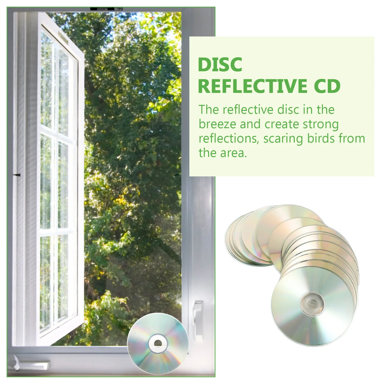 

30pcs Reflective Double Side Bird Repelling Discs For Garden Diy Decor Hanging Device Abandoned Craft Making Pendant