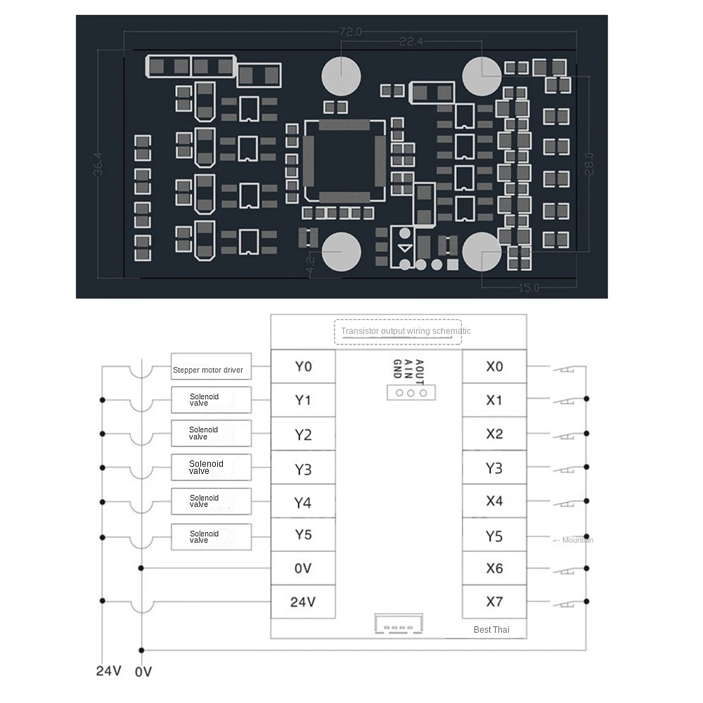 ABQR PLC Industrial Control Board PLC Module FX1N-10MT Analog Input