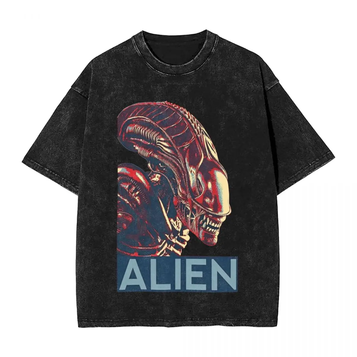 Men's T-Shirt Alien Romulus Horror Movie Washed T Shirts Trendy Cool Summer Tee Shirt Awesome Custom DIY Cotton Tops Gift Idea