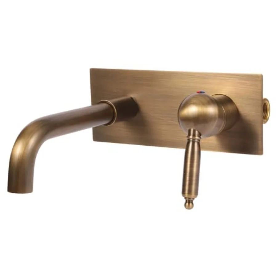 

Widespread Bathroom Sink Faucet Antique Brass Bathroom Vanity Faucet Basin Mixer Tap Faucet Matching Metal Pop Up Drain with Ov