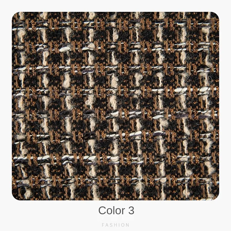 Retro Style High-grade Tweed Coat Fabric By Meters for Clothes Skirts Sewing Striped Pattern Wool Polyester Designer Cloth Drape