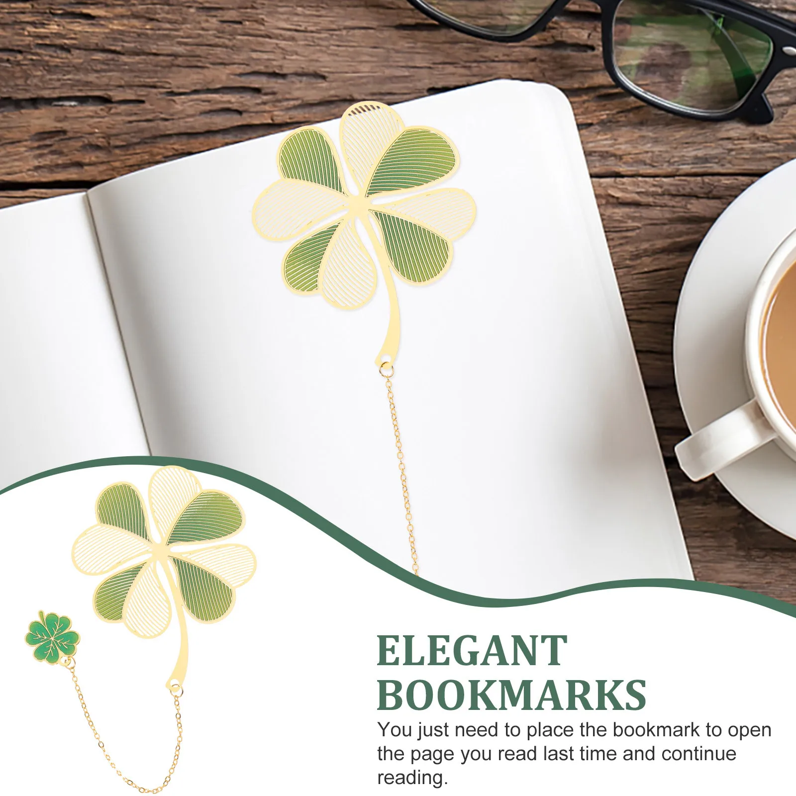 1 قطعة النحاس المرجعية المعدنية كتاب ماركر لقراءة حامل الصفحة خمر أنيقة الزخرفية ملحق قلادة معلقة صغيرة