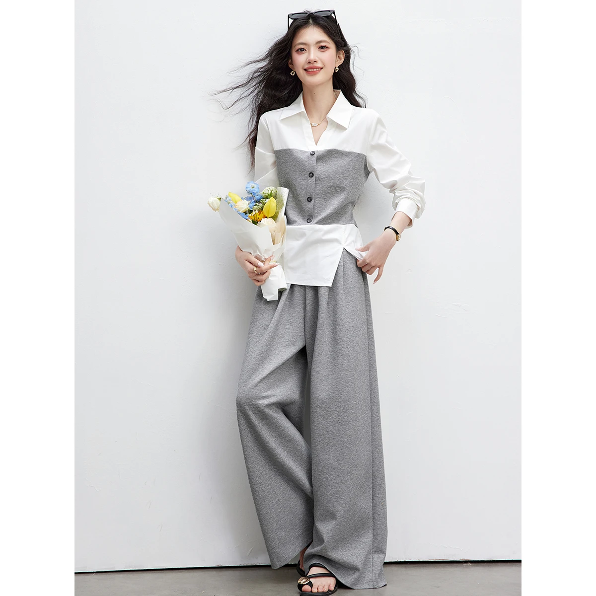 VIMLY Damen Pendler-Set 2-teil – Tie Front Shirt Bewertung und Preis