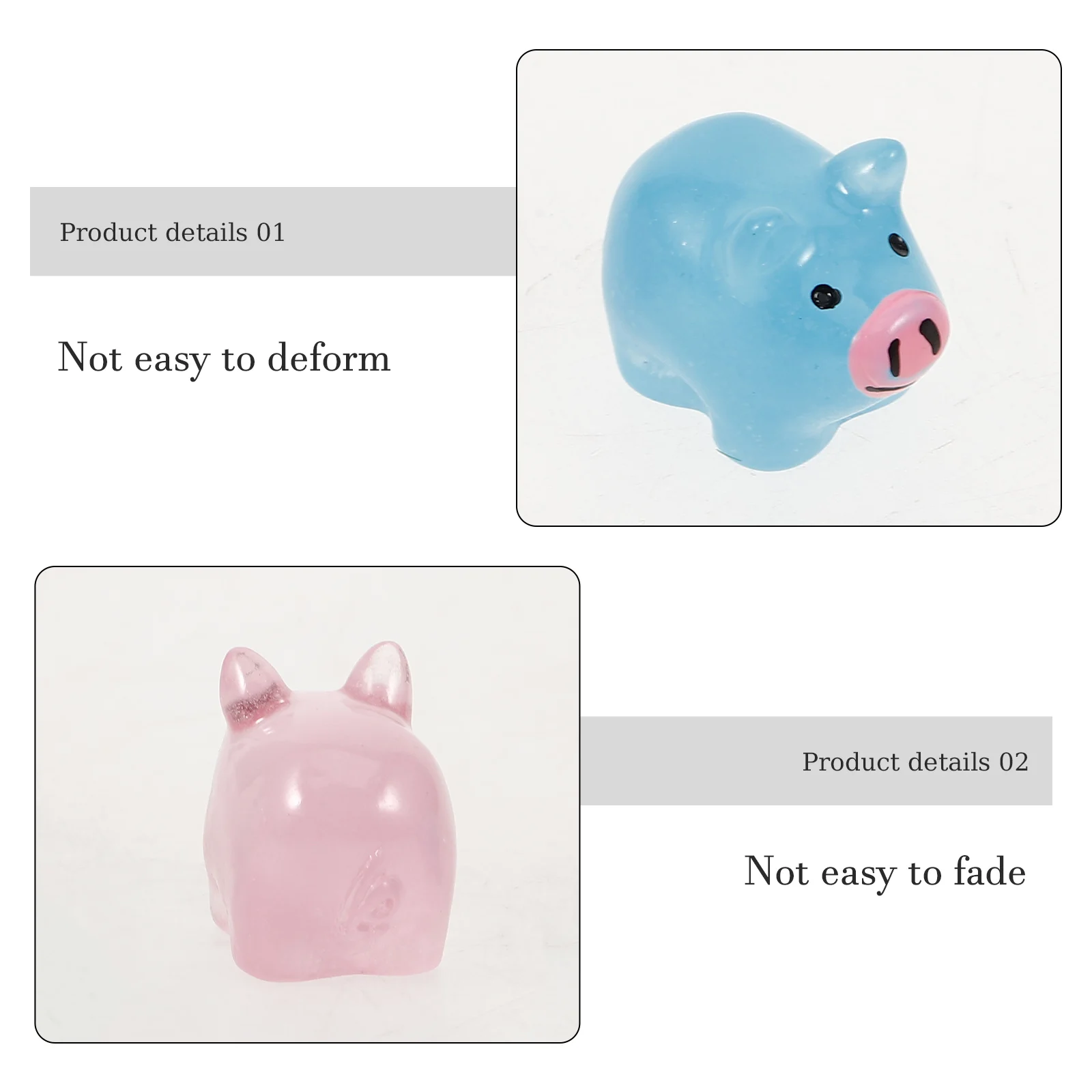 

50 Pcs Micro Resin Adornment Animal Decor Lawn Simulation Garden Decor Pig Garden Micro Landscape Pig Statue Resin
