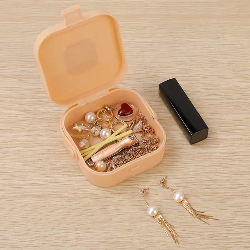 Plastic Jewelry Box Portable Premium Handheld Storage Box Jewelry Square Box Large Capacity Dustproof Storage Box