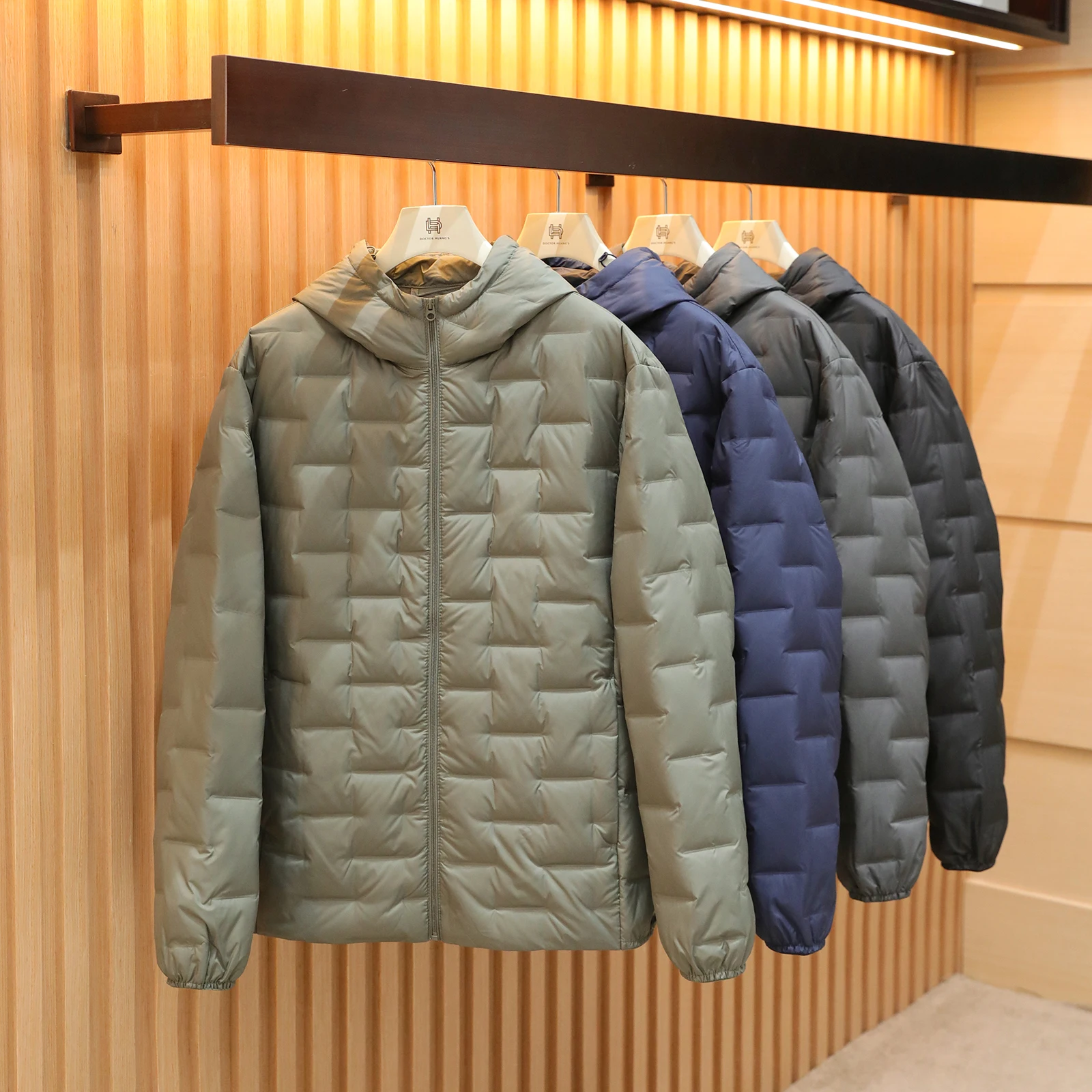 

Мужская уличная ветрозащитная легкая пуховая куртка с капюшоном, полноклеевая осенне-зимняя новинка, доктор.Huang's 74, стандартная посадка