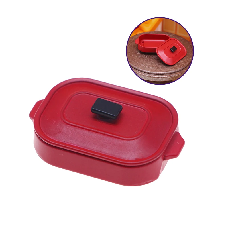 1Pcs Mini Simulation Cooking Pot Model Dollhouse Kitchen Decoration Miniature Food Play Scene Prop