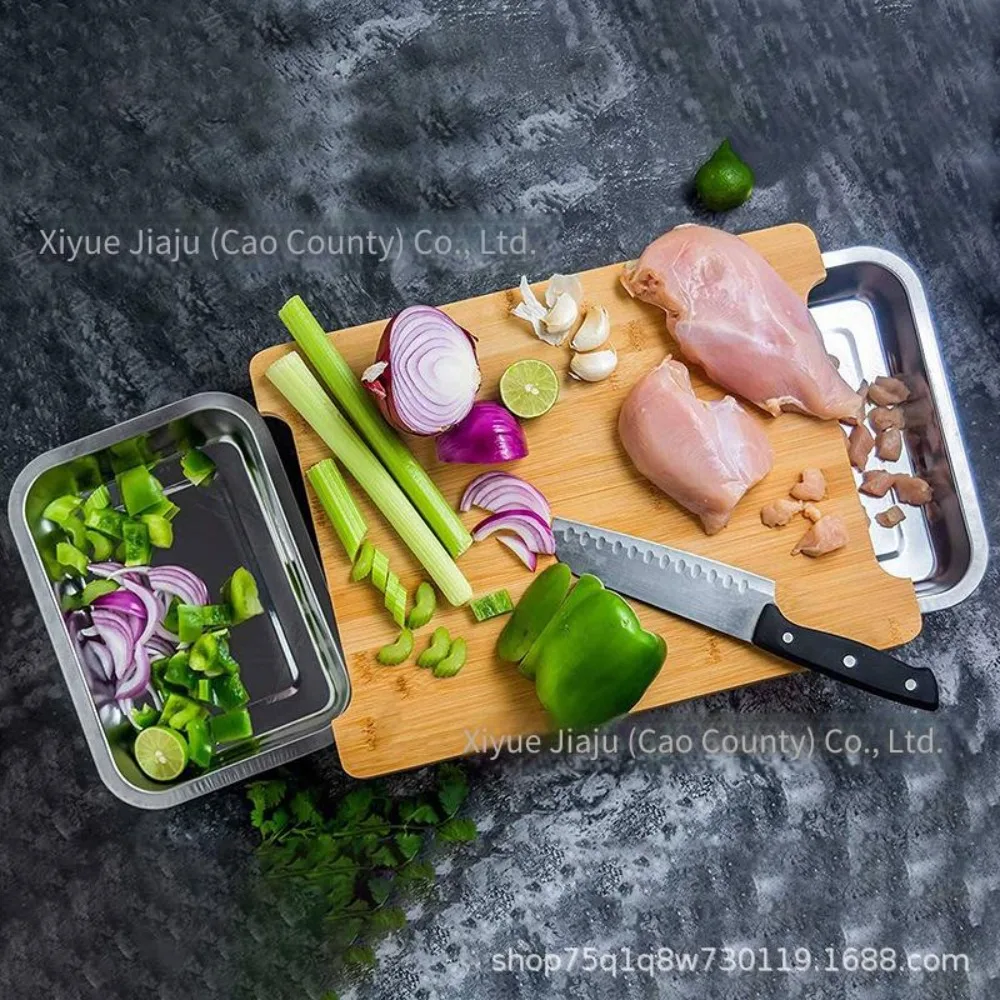 

Cutting board household multifunctional with storage drawer chopping board convenient fruit and vegetable meat cutting