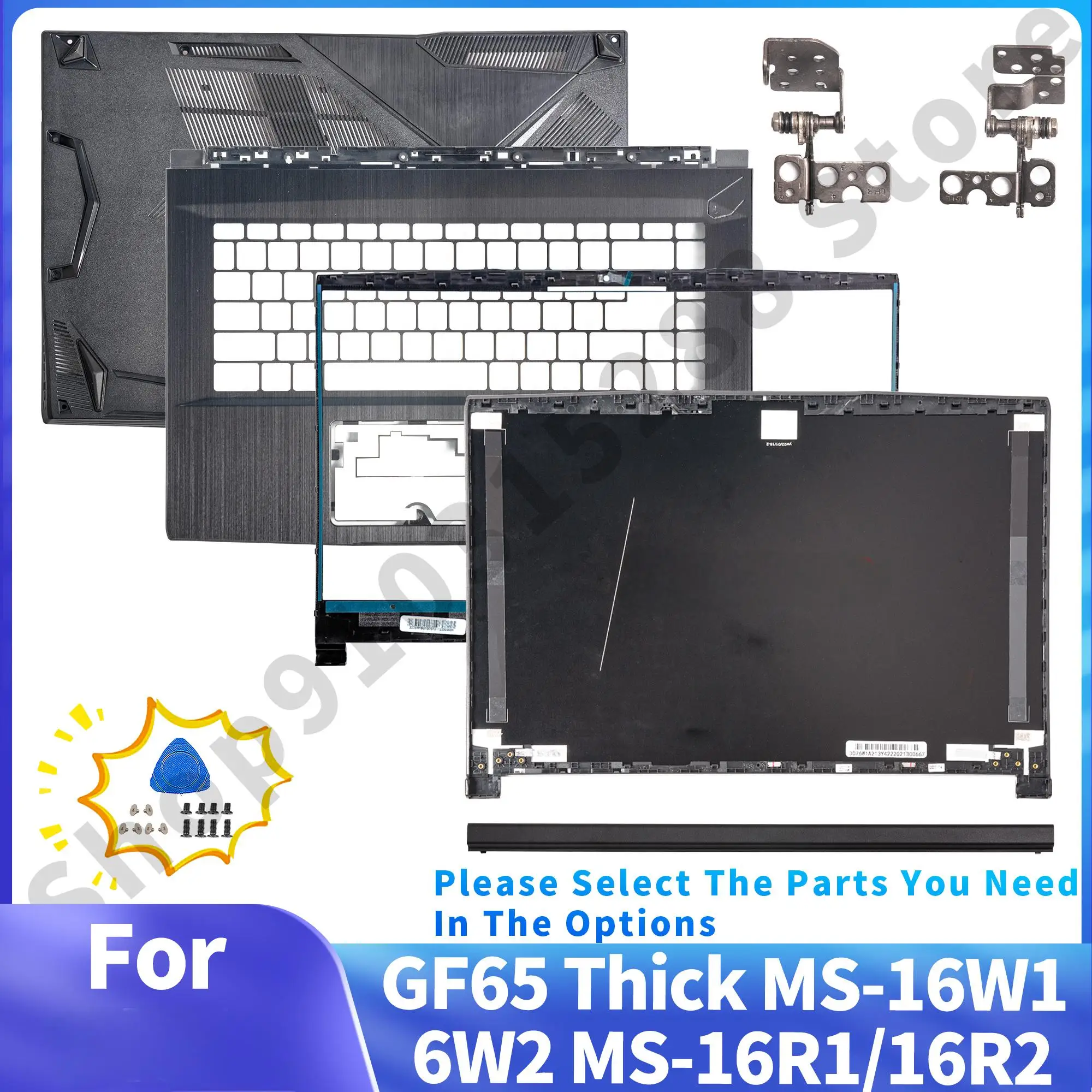 

New Laptop Case For GF65 Thic MS-16W1 MS-16W2 MS-16R1 MS-16R2 LCD Back Cover/Front Bezel/Hinges/Palmrest/Bottom 15.6inch