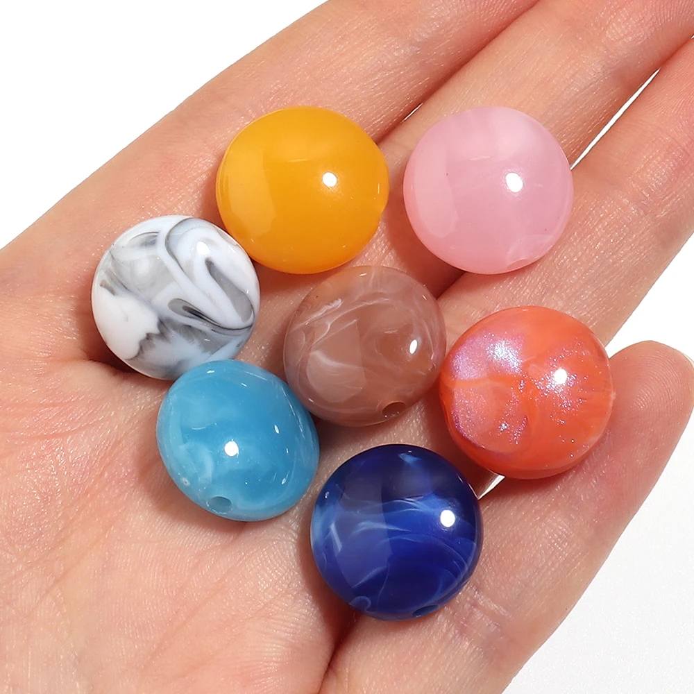 10 Stück/Set Retro-Acrylperlen Zweifarbige Runde Flache Lose Abstandsperlen DIY-Bastelzubehör für Schlüsselanhänger, Armbänder und Schmuckherstellung – Detail 6