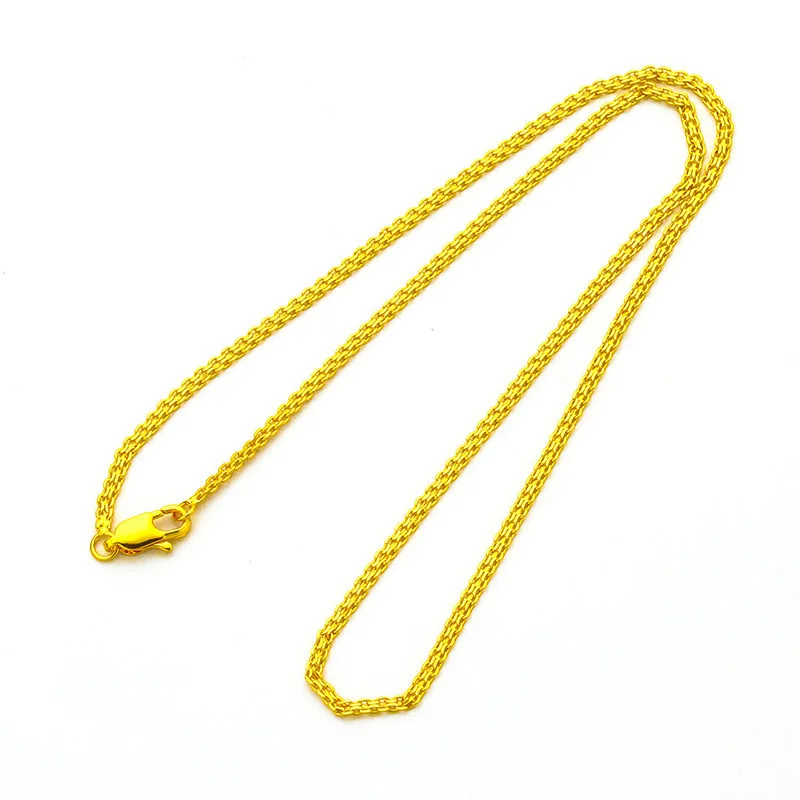 Double-Row Women's Fashion Necklace 45cm 60cm 24K Gold AU999 - 24K/AU999 pure gold, trendy double-row, 45cm daily/60cm commute