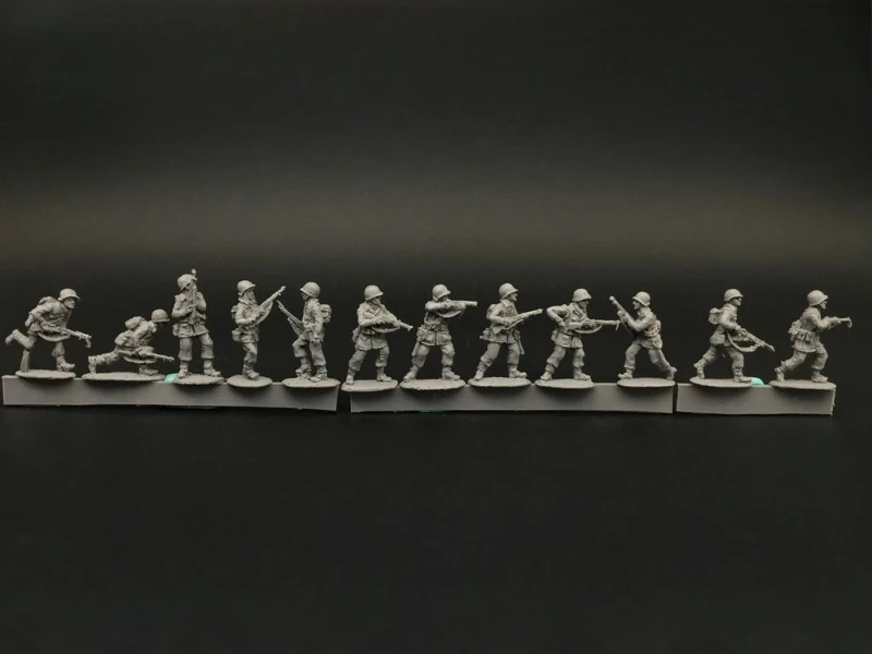 1/72 مقياس دييكاست الراتنج نموذج لجسم عدة الحرب العالمية الثانية مشاة الجيش الأمريكي المتقدمة 12 أرقام غير مصبوغ