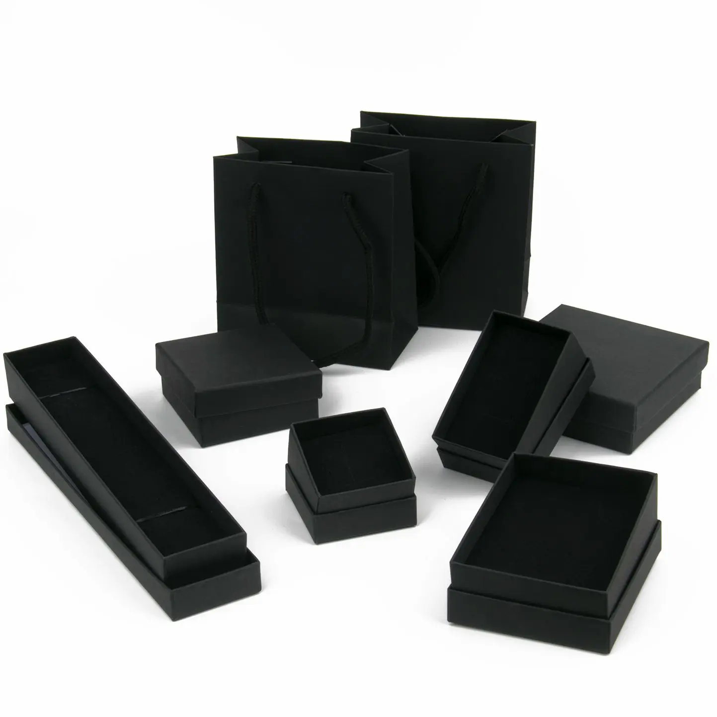 

1PCS Black Square Jewelry Display Gifts Box Organizer Engagement for Ring Earring Brooch Necklace Bracelet Packaging Boxes