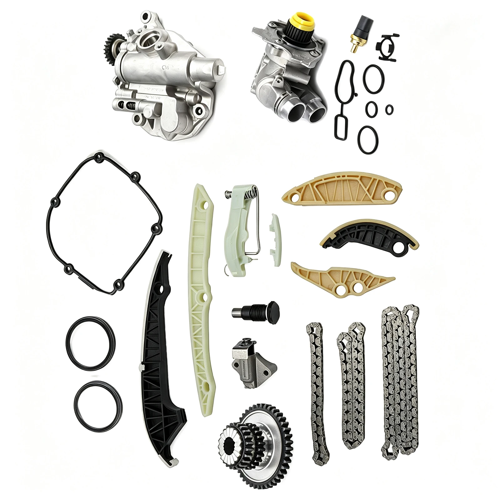 #￥for06K109467 06K109467K 06H109467NTiming Chain Kit With OilPumpWater Pump Full Timing Cover Gasket Fit 13-17 1.8L Engine Parts
