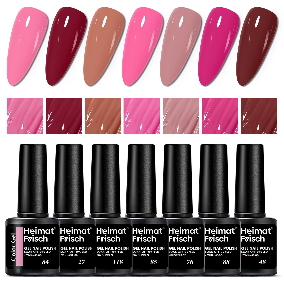 

0.24oz 7pcs Clear Nail Extension Glue Set - Non-stick, Curing, Alcohol-free, Floral Design Nail Art.