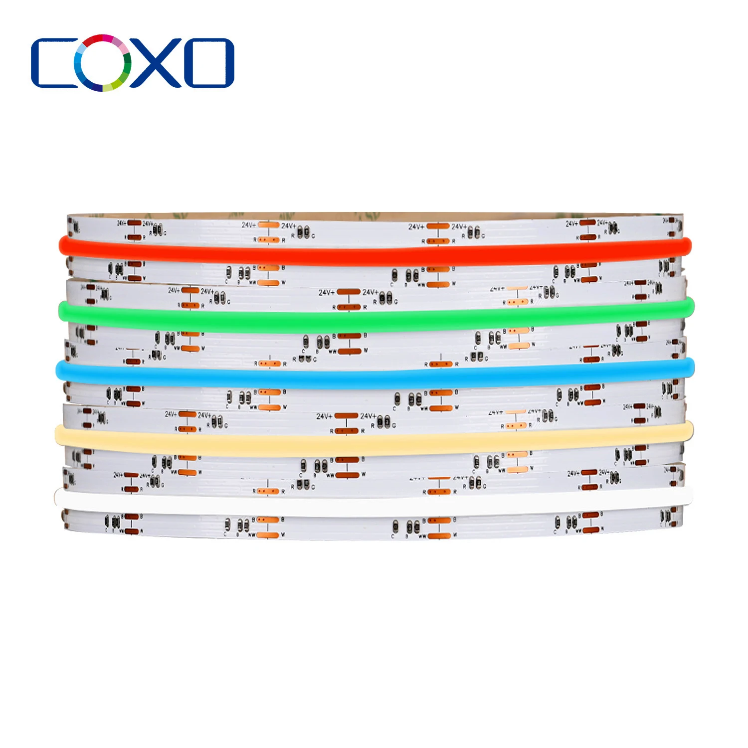 COB RGBCCT LED Strip Light 6 Pin 12mm 840 960 LEDs/m RGB CW WW RA90 Dimmable FCOB LED Linear Lighting Flexible Lights DC24V