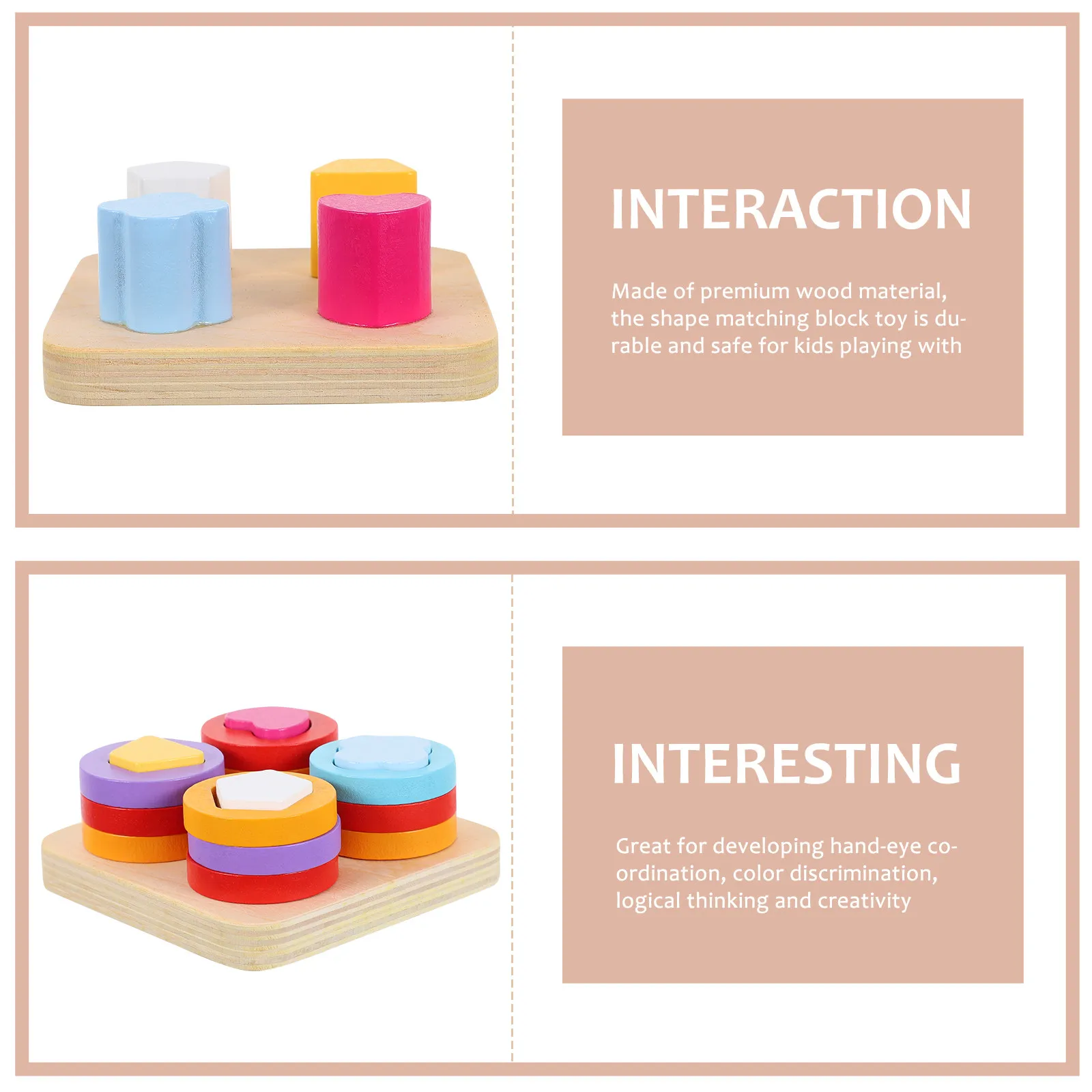 

Креативные деревянные блоки для сопоставления форм, развивающая игрушка для детей, раннее обучение, разноцветные