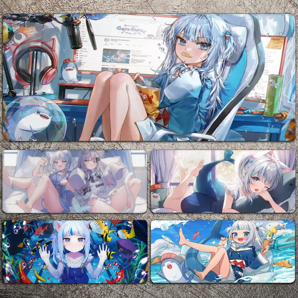 

Hololive Gawr Gura Mousepad Large Gaming Mouse Pad LockEdge Thickened Computer Keyboard Table Desk Mat