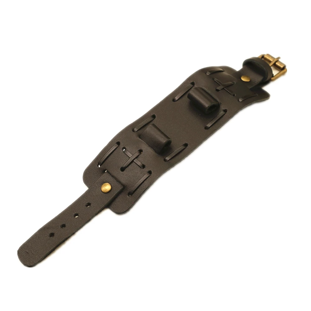 20mm Handmade Stitched Genuine Leather WatchStrap Men Punk Watchband Women Pin Belt Strap Watch Accessories