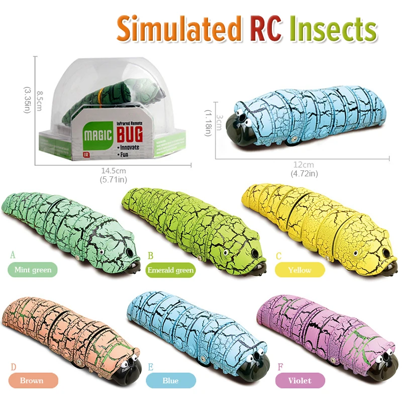 Simulação carpenterworm rc inseto robô animais bonitos worm insetos de controle remoto brinquedos para crianças presentes de natal