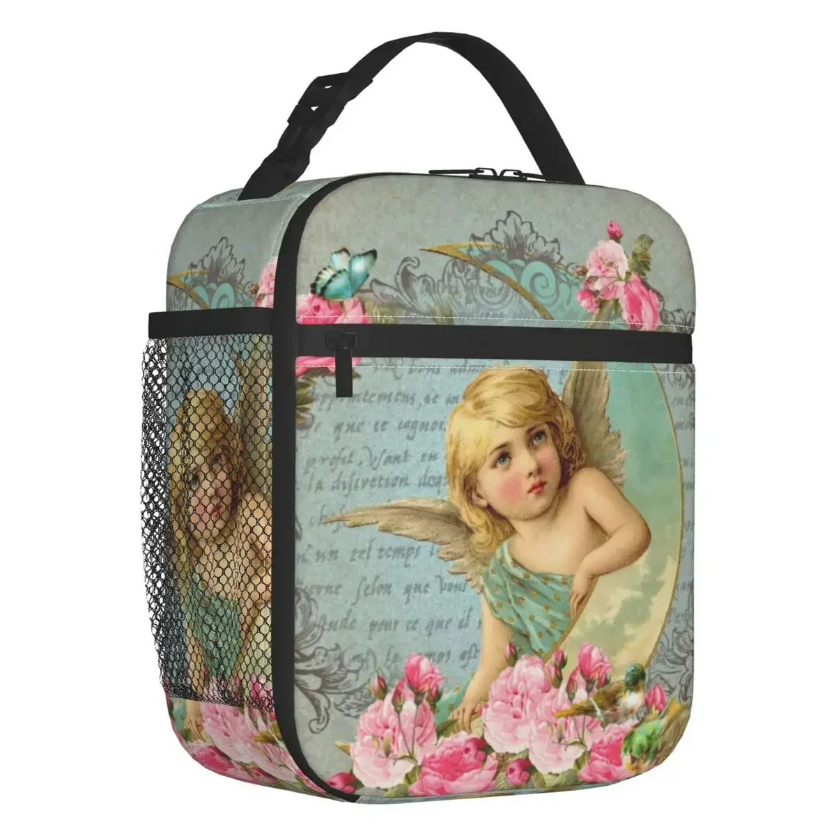 

Vintage Rose Victorian Angel Thermal Insulated Lunch Bag Resuable Lunch Container Outdoor Camping Travel Multifunction Food Box